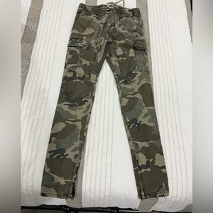 Pacsun Men's Green Camo Ankle Zip Skinny Jeans/Pants Size M